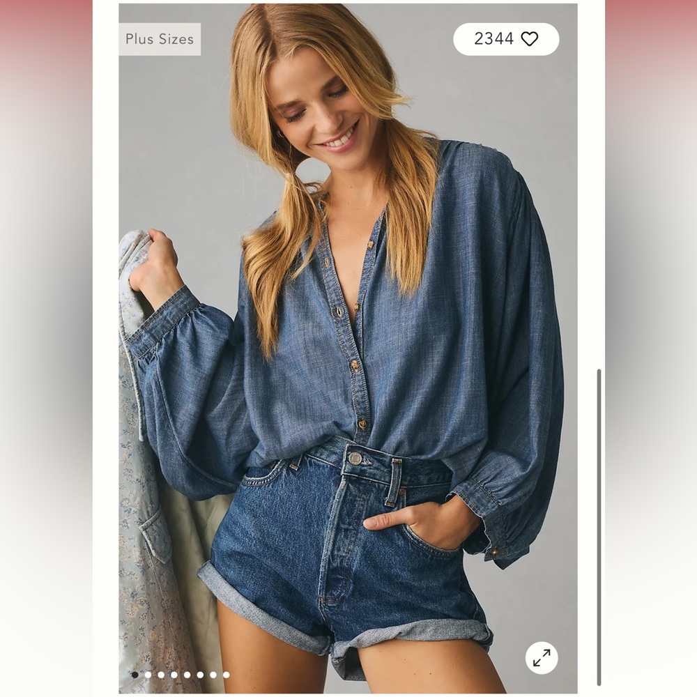 NWT Sidney Batwing Blouse by Pilcro: Chambray Edition